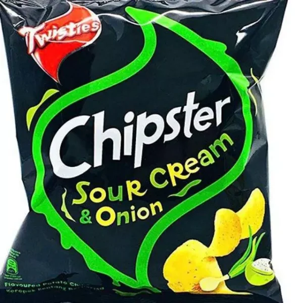 1Pkt TWISTIES CHIPSTER Potato Chips 60G Halal - Hot & Spicy / Sour Cream / Original / Flamming BBQ
